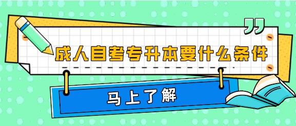 成人自考專升本要什麽條件2024