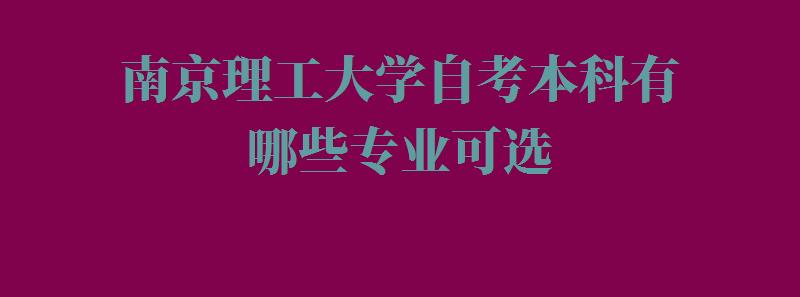 南京理(lǐ)工(gōng)大學(xué)自考本科(kē)有(yǒu)哪些專業可(kě)選,南京理(lǐ)工(gōng)大學(xué)自考本科(kē)有(yǒu)哪些專業可(kě)以報